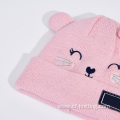 kitten jacquard knitted beanie for baby